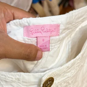 Lilly Pulitzer Lorelie‎ Skort Resort White Size 8 Lace PomPoms thumbnail 3