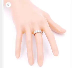 Stone Embellished Stainless Steel Band Ring thumbnail 3