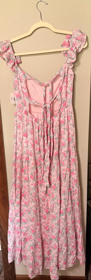 Altar'd State Pink floral, long dress thumbnail 3