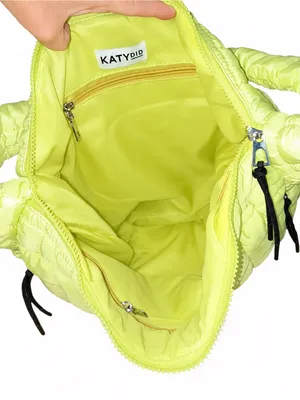 Katydid Oversized Quilted Hobo Tote Bag Lime Green Puffer NWOT thumbnail 4