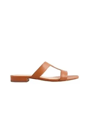 J. Crew Leather Hazel Cutout Flat Sandals Rich Oak Size 8 retail $138 thumbnail 3
