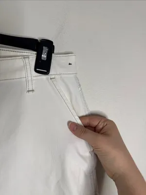 Hollister Ultra High-Rise Dad Pant White Utility Chino Pants Contrast Stitch 27 thumbnail 7
