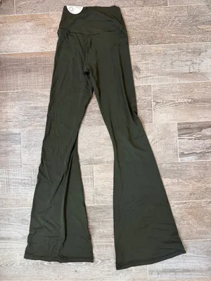 aerie Olive Green Flared Leggings thumbnail 2