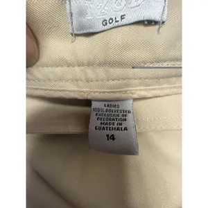 IZOD Women's Golf 2 piece Polo Skort‎ Set Tan White Zip Pockets Comfort Classic thumbnail 16