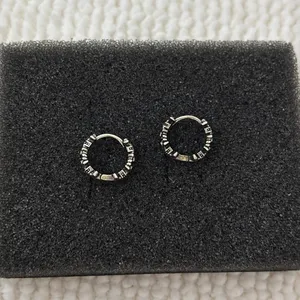 Anchor 13mm Small Hoop Earrings for Men Women,Streetwear Punk Hip Hop Unisex thumbnail 1