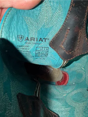Ariat Tombstone Sassy Brown/Turquoise Stitch Square Toe Cowboy Boot 6 thumbnail 6