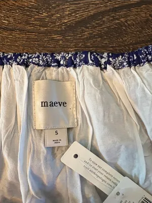 Anthropologie Maeve Mini Swing Dress‎ Blue White Ditsy Floral NWT Small thumbnail 6