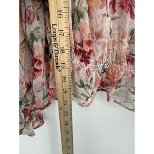 Dress Forum Los Angeles Floral Peasant Blouse Cottagecore Romantic Boho Top M thumbnail 8