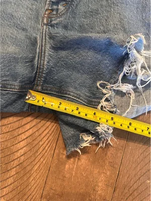Abercrombie & Fitch High Rise Dad Shorts Denim Distressed Women’s 14 / 32 Curve thumbnail 8
