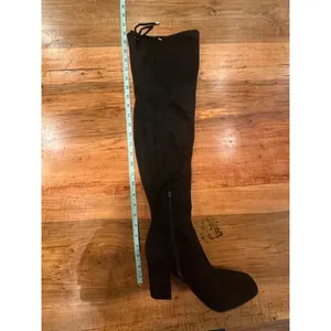Unisa Black Suede Over the Knee High Boots Square Toe Block Heel Women's 7.5 M thumbnail 9
