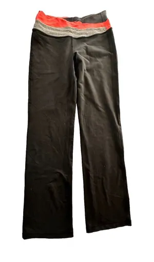 Lululemon Groove Astro Jogger Yoga Pants Pocket Black Orange Size 6 thumbnail 1