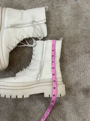 Cool Planet Lug Sole Combat Boots Bone Color thumbnail 3