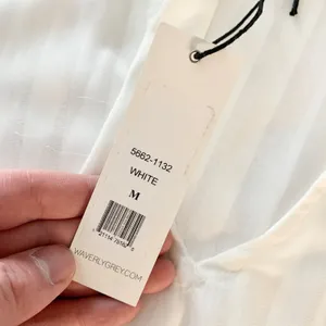 Waverly‎ Grey Tie Neck Ruffle Blouse Womens Size M White Smocked Sleeve Striped thumbnail 7