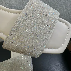 New. Elegant white Beaded Women's Casual Slide Sandals– Comfortable thumbnail 7
