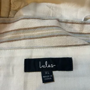 Lulu's Cream‎ and Tan Striped Crop Top thumbnail 5
