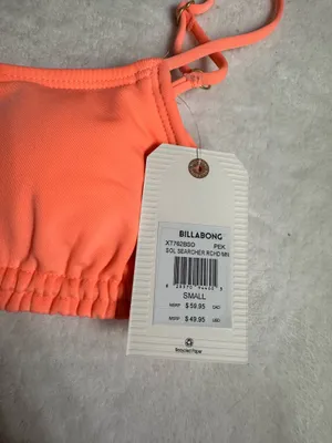 Billabong Sol Searcher Ruched Mini Crop Bikini - peach kiss thumbnail 4