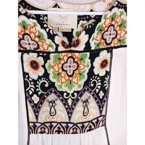 Anthropologie Vanessa Virginia S Embroidered Fringe Tunic Top Boho Festival thumbnail 4