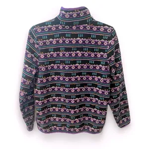 L.L. Bean Aztec Print Fleece Pullover Sweater Snap-T Womens S Granola Gorpcore thumbnail 8