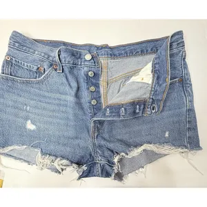 Levi's‎ 501 Original Womens Denim Short Distressed Raw Edge Blue Jean Size W33 thumbnail 5