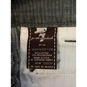 7 For All Mankind Jeans Womens 27 Gray Charcoal Wash Flare Striped Stretch Denim thumbnail 10