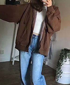 brandy melville brown christy hoodie thumbnail 1