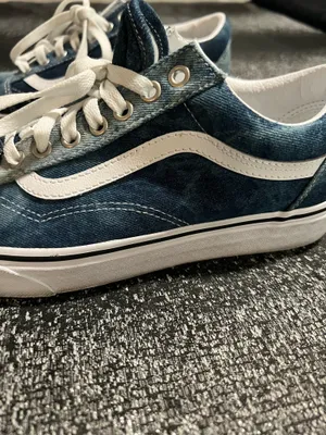 Womens 10 Vans Old Skool Acid Wash Denim Lowtop Skate Shoes- Blue/White thumbnail 7