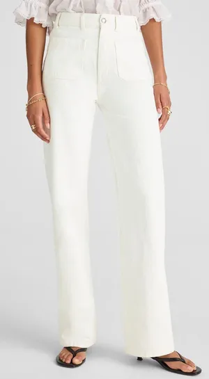 Madewell |‎ NWT Cleo Straight Jean Patch Pocket White Denim | Sz 26 thumbnail 1