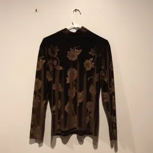 PSE California Vintage Floral Velour Quarter Zip Pullover Sweater thumbnail 5
