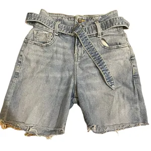 HOLLISTER Ultra hi-rise Mom Shorts Cut‎ Off Belted 1R 25 Denim Blue Jeans thumbnail 1