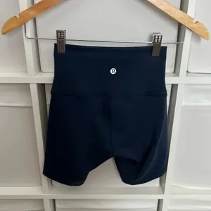 Lululemon Navy Wunder Train High Rise Short 6” thumbnail 2