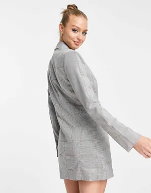 Abercrombie and fitch check blazer dress grey NWT size S thumbnail 2