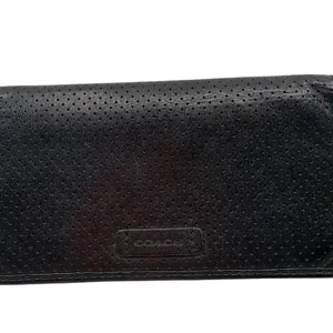 Coach Perforated Black Leather Wallet thumbnail 2