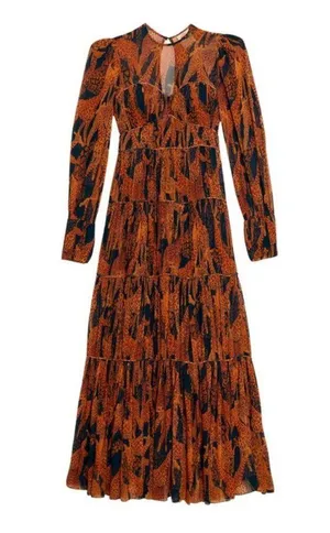 💕FARM RIO💕 Giraffes Black Puff Sleeve Maxi Dress ~ Giraffe Print Small S NWOT thumbnail 14