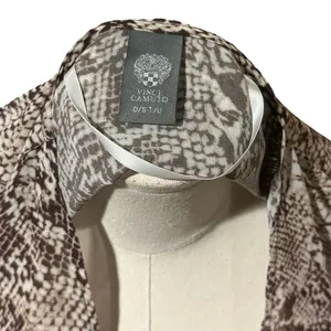 Vince Camuto Snakeskin Print Open Front Chiffon Cardigan thumbnail 6