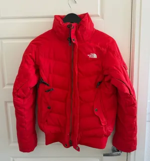 The North Face Women’s Bright Red Puffer Ski Coat thumbnail 1