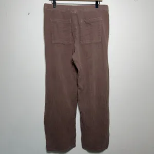 Gap Women 100% Cotton Barrel Leg Easy Pants Large Tall Arrow Brown Crinkle Gauze thumbnail 3