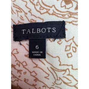 Talbots Brown Paisley Sleeveless Sheath Knee Length Dress Size 6 Work Career‎ thumbnail 3