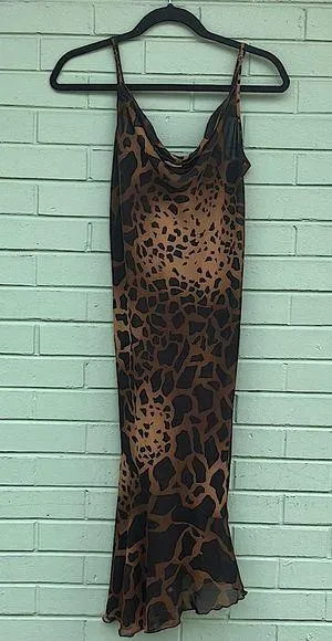 Giraffe print slip dress woman’s size small thumbnail 1