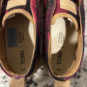Toms‎ Womens Plaid Felt On Leather Flannel Mid Top Bota Boots Red Black Size 8 thumbnail 7