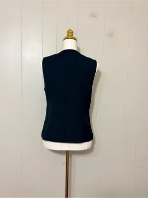 Abercrombie & Fitch Tailored Zip Vest Black Sleeveless Top Size M thumbnail 8
