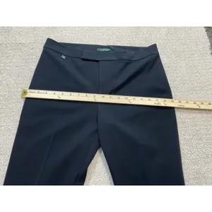 Lauren Ralph Lauren Black Flat Front Straight Dress Pants Size 8 Classic Stretch thumbnail 11