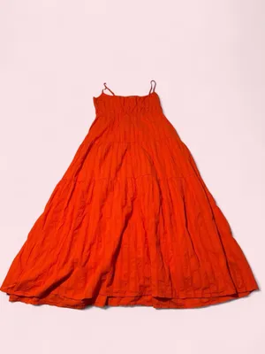 Billabong Bright red Tiered Maxi Dress with Spaghetti Straps thumbnail 2