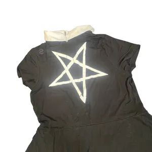 Disturbia Black Pentagram Dress Peter Pan Goth Mini Small Wednesday Halloween thumbnail 2