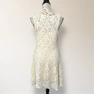 Free People Ivory Miles of Lace Mini Dress Sleeveless Boho Spring Wedding Guest‎ thumbnail 4