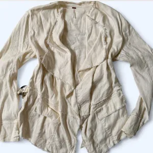 Free People Rae‎ Femme Linen Raw Hem Jacket thumbnail 2