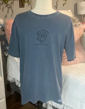 Life is Good Tee Graduate Short Sleeve Shirt Blue Cotton Womens Men Small thumbnail 1