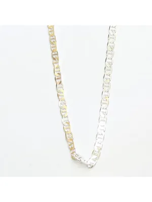 NWT Calvin Klein Silver Mariner Link Flat Chain Necklace Silver Gray 20" thumbnail 2