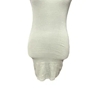 Open Edit Ribbed Bodycon Dress Sage Green Short Sleeve TShirt Dress XXS NWOT thumbnail 5