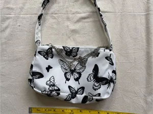 Black & White Butterfly chic purse, super cute, funky and punky thumbnail 5