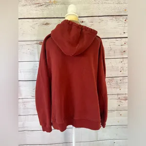 Columbia Woman’s Burnt Red Heavyweight Cotton Blend Soft Comfy Hoodie Size Large thumbnail 5